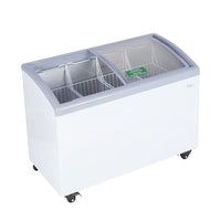 7.4 cu. ft Residential/Commercial Curved Glass Top Chest Freezer in White