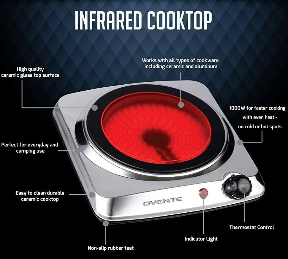 Portable Electric Single Burner Stove Hot Plate 1000W Cooktop