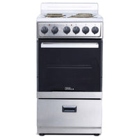 24″ 4 Burners Freestanding Electric Stove ,SILVER COLOR. Model# PRE2023GS