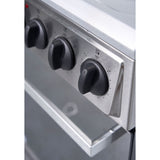 24″ 4 Burners Freestanding Electric Stove ,SILVER COLOR. Model# PRE2023GS
