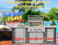 Outdoor Solutions 8 Ft Coyote Outdoor Kitchen Island w/ 24" Refrigerator - HCOY96REF Outdoor Solutions 8 Ft Coyote Outdoor Kitchen Island w/ 24" Refrigerator - HCOY96REF