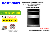 Whirlpool 30" single electric oven WALL UNIT with microwave