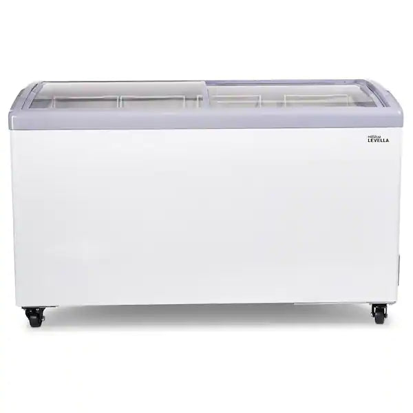 9.5 cu. ft Residential/Commercial Curved Glass Top Chest Freezer in White